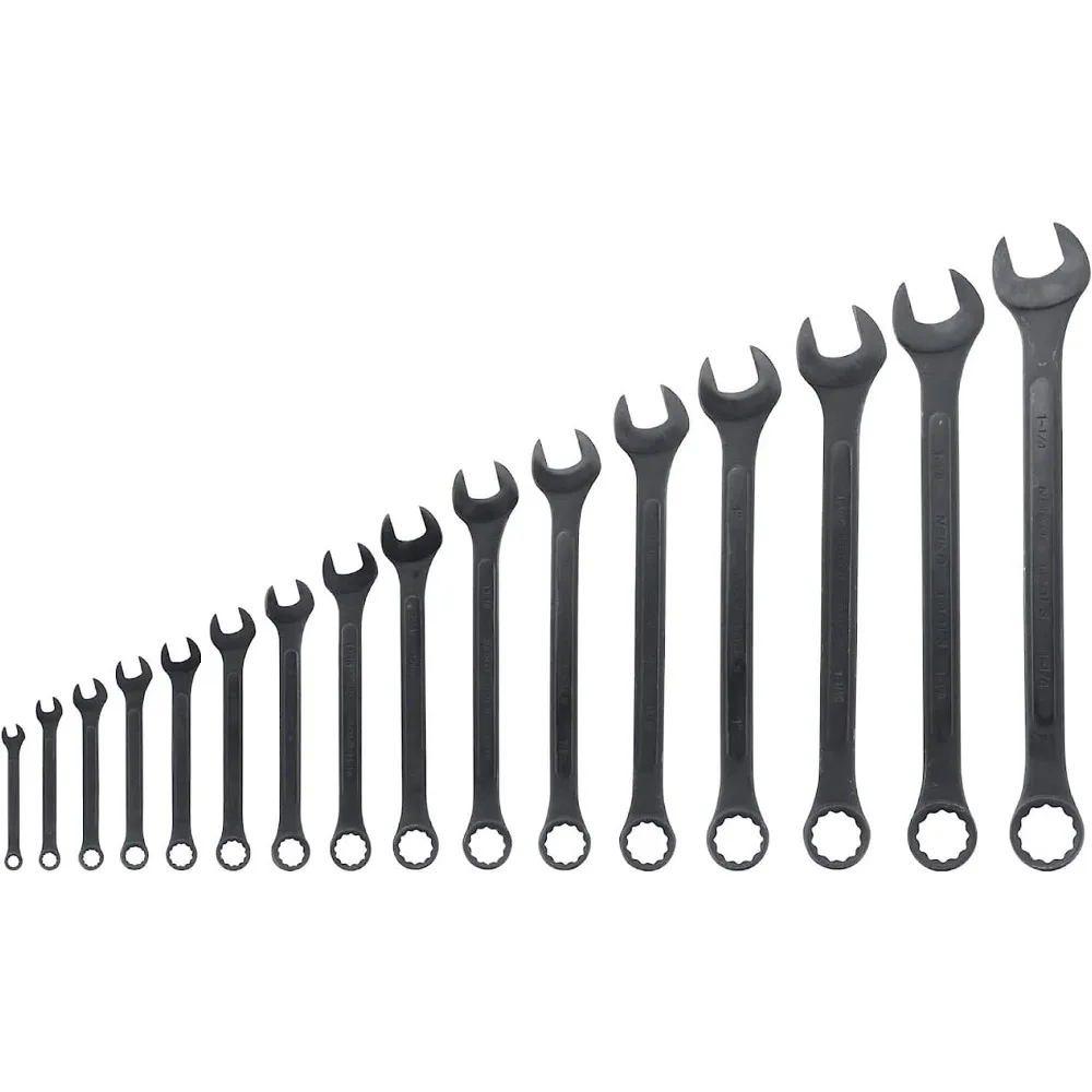 

Jumbo Combination Wrench Set 16 Piece SAE 1/4 to 1-1/4 Inch Raised Panel