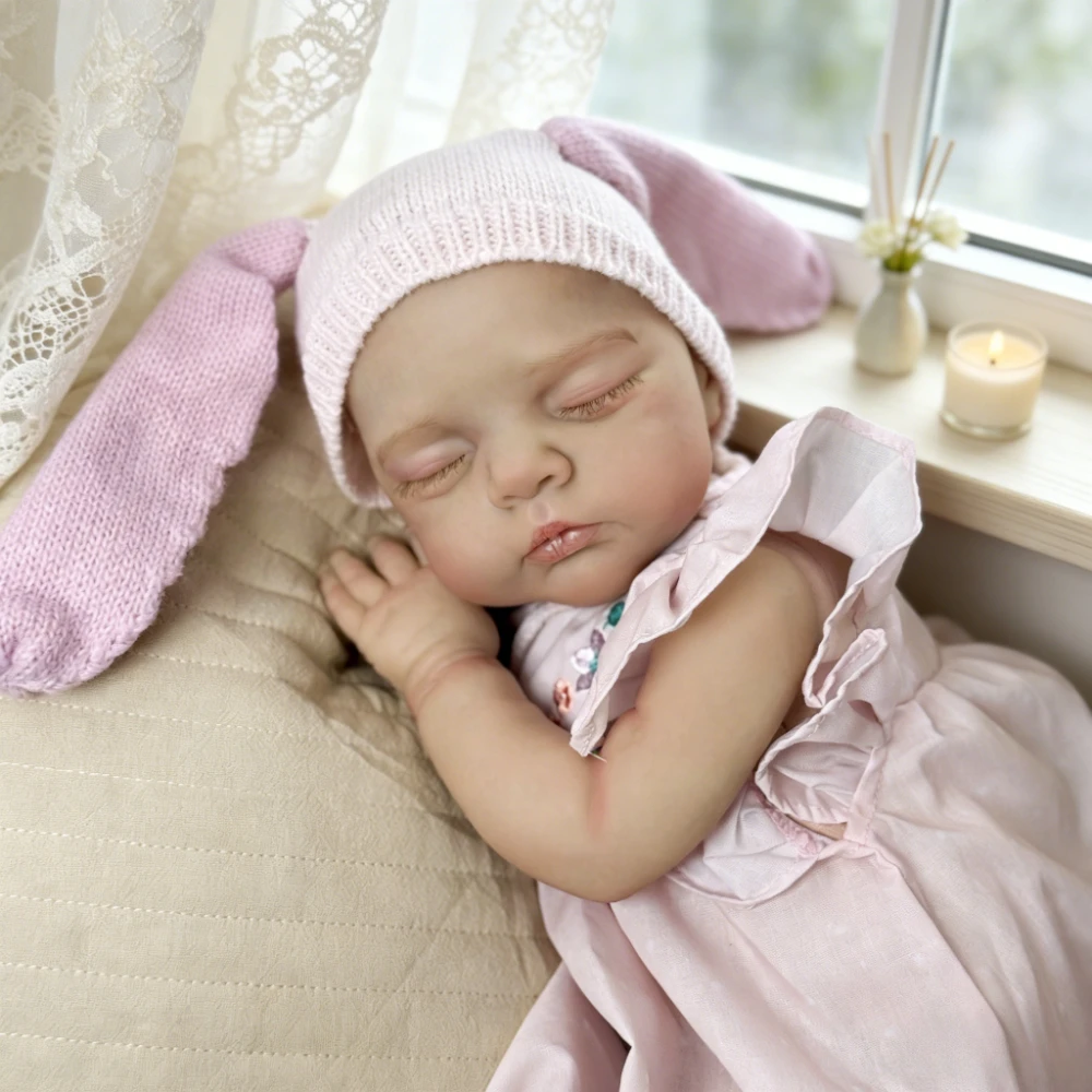 bzdoll-48cm-19in-sleeping-reborn-doll-3d-lifelike-skin-cloth-body-play-bedtime-toy-kids-birthday-gift