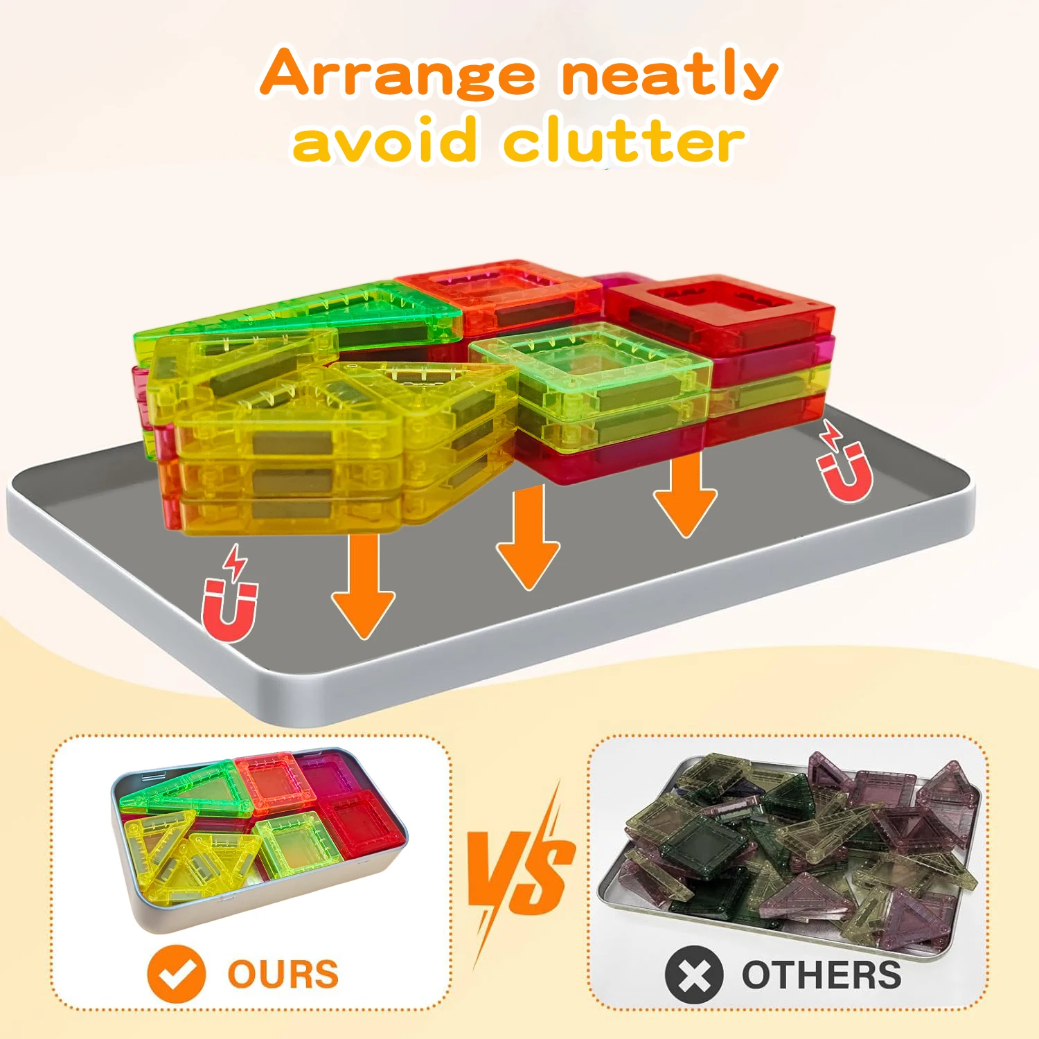 Bloques de Construcción Magnéticos Mini, Juego Creativo de Construcción STEM con Caja de Almacenamiento, Apto para Niños, Kit de Construcción de Casas