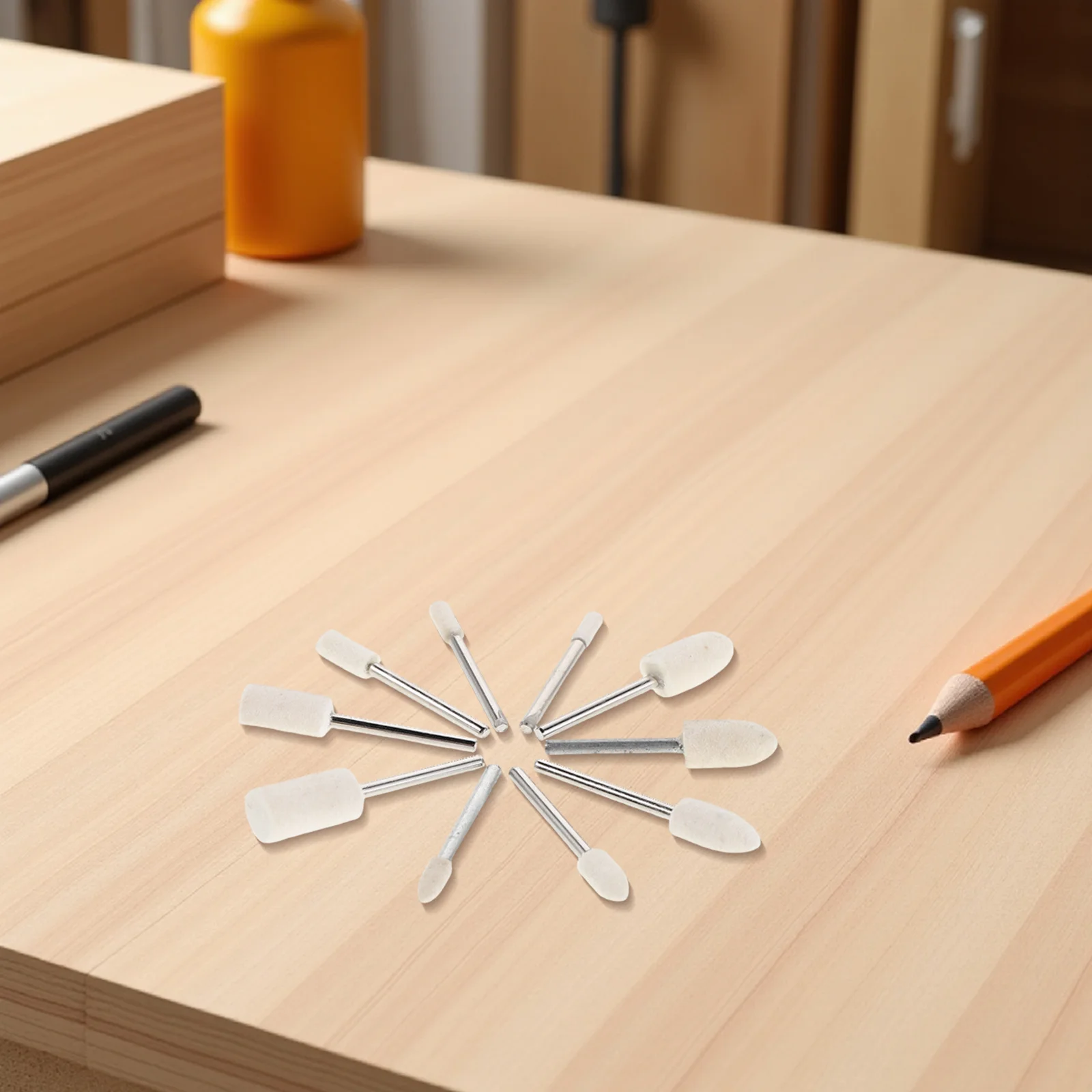 

40Pcs Wool Felt Polishing Wheel Cylinder Buffing Wheels for Jewelry Metal Finishing Glass Rotary Drill Accessories