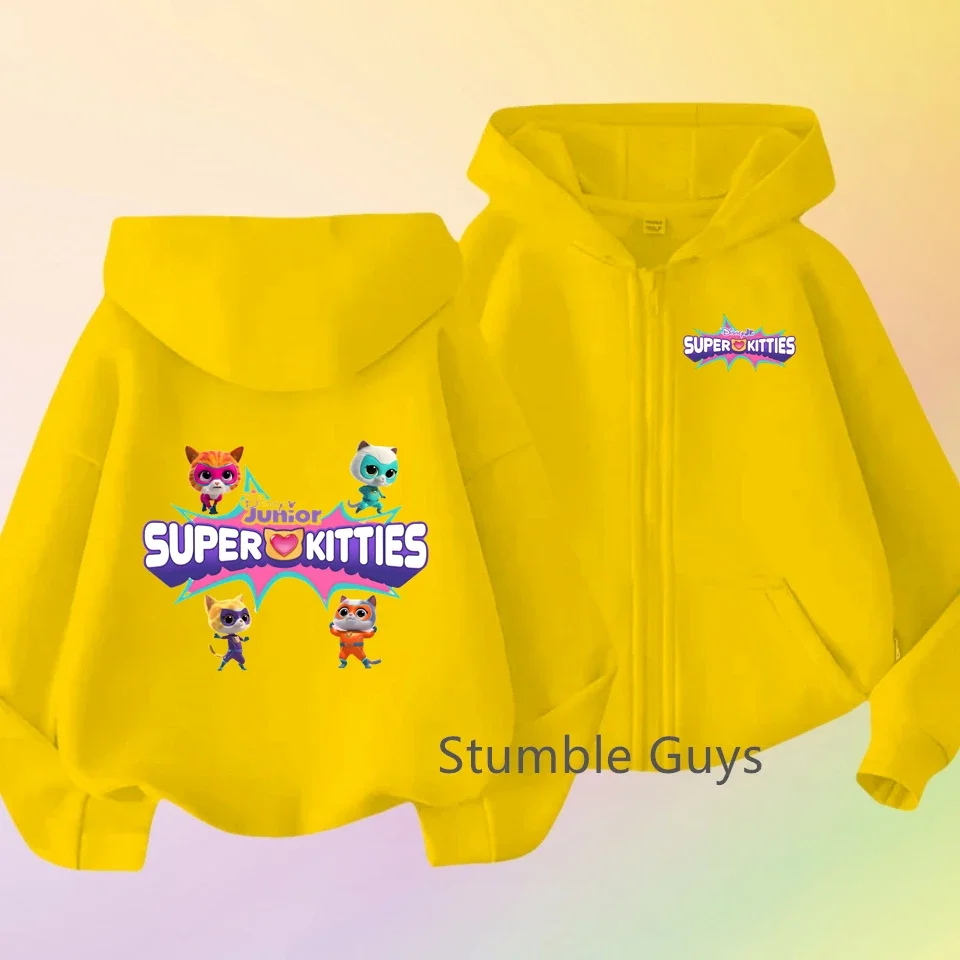 

Boys Disney Supperkitties Zipper Hoodies Autumn Kids Casual Sportswear Comfortable Warm Easy Zip Stylish Daily Sweatshirt