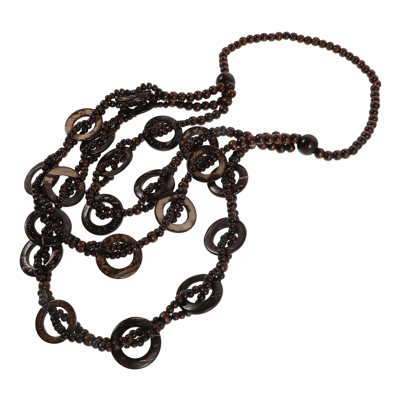 

Handmade Multi Layer Necklace For Women Boho Beaded Coconut Shell Pendant Sweater Chain Ethnic Beach Jewelry Summer Accessory