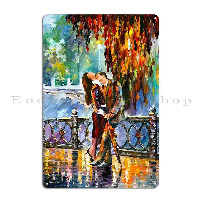 Поцелуй после дождя Леонид Афремов Витбоскарт металлическая табличка плакат ретро клуб настенная пещера печатная пещера жестяная вывеска плакат