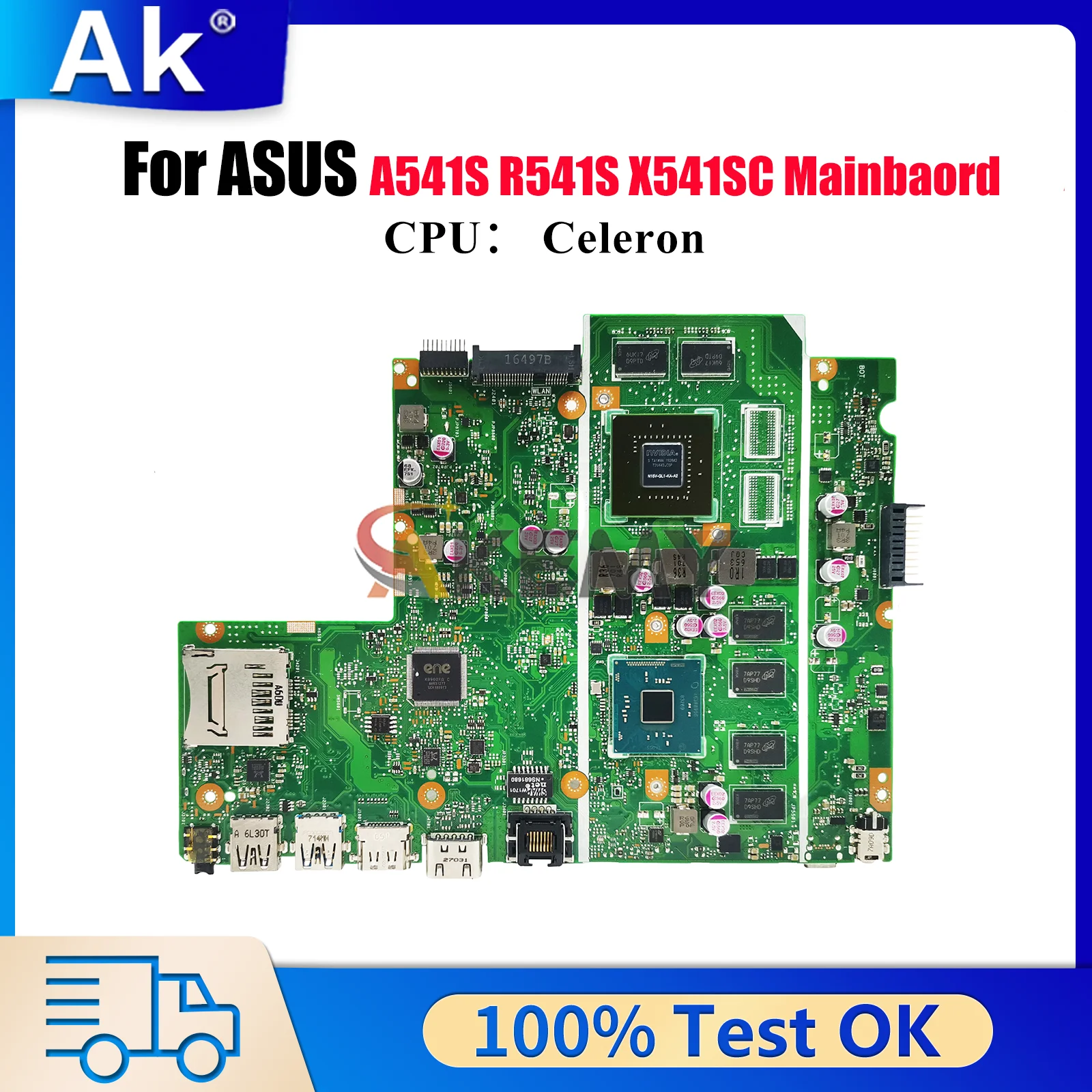 X541SC Laptop Motherboard For ASUS VivoBook D541S X541SC X541S F541S A541S R541S Mainboard With Celeron CPU 100% tests OK stk