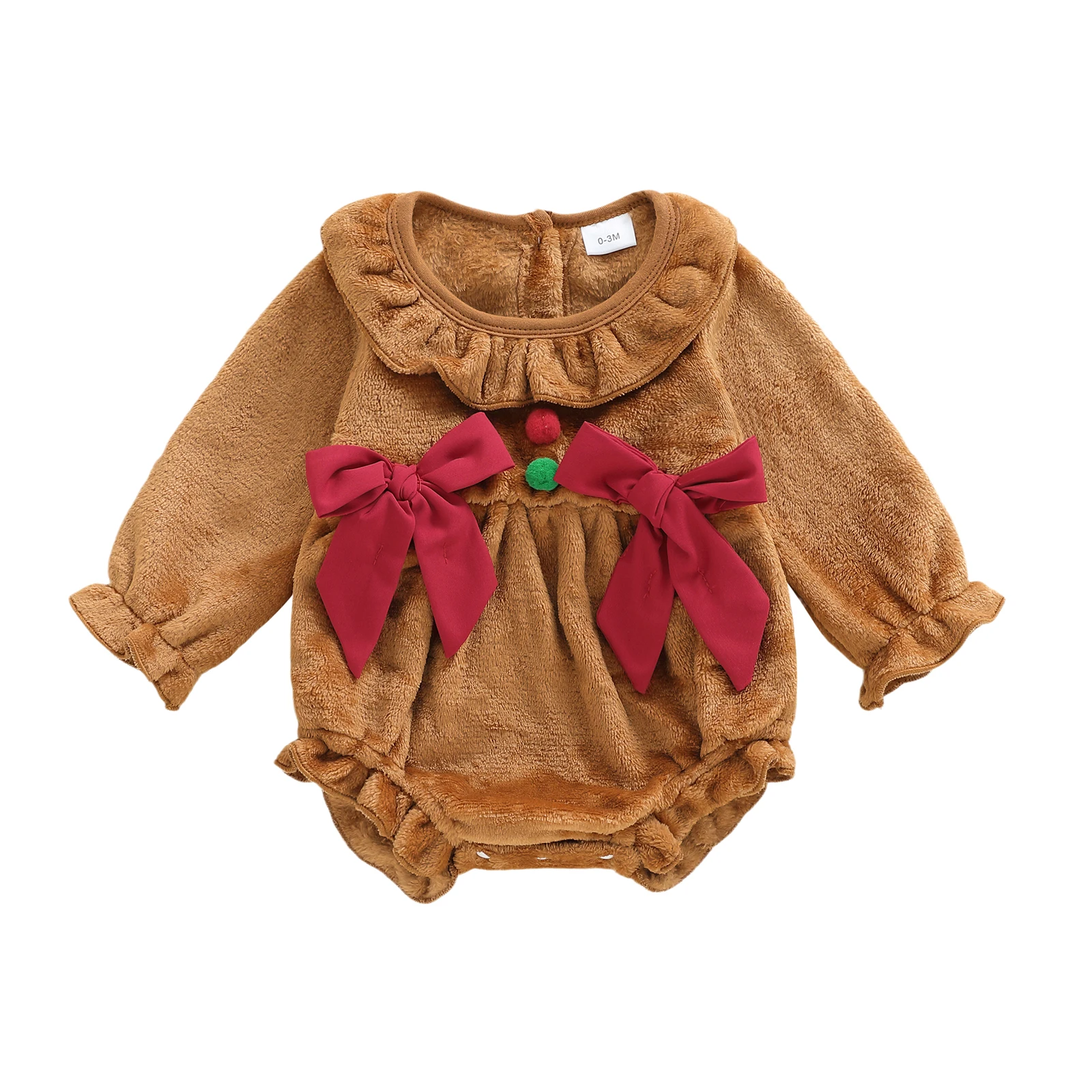 

Infant Christmas Jumpsuit Cozy Fleece with Hood Newborn Reindeer Costume Winter Warm Romper Pajamas