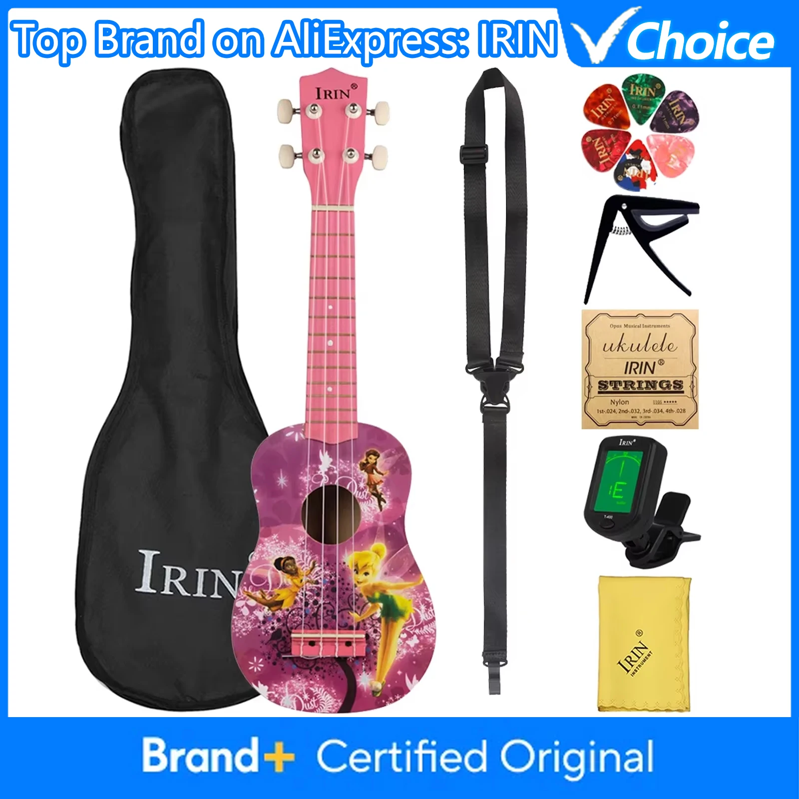 

IRIN 21 Inch Ukulele Dream Girl Fruit Hawaiian Guitar Musical Instrument 4 Strings Basswood Ukulele Soprano Guitar Gig Bag Gift