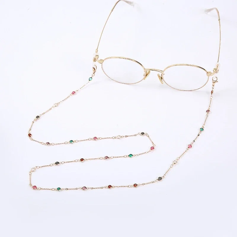 1PCS Colorful Crystal Glasses Chain, Sunglasses、Earphone、Mask Hanging Chain, Fashionable and Gorgeous, Gift, Travel Essentials