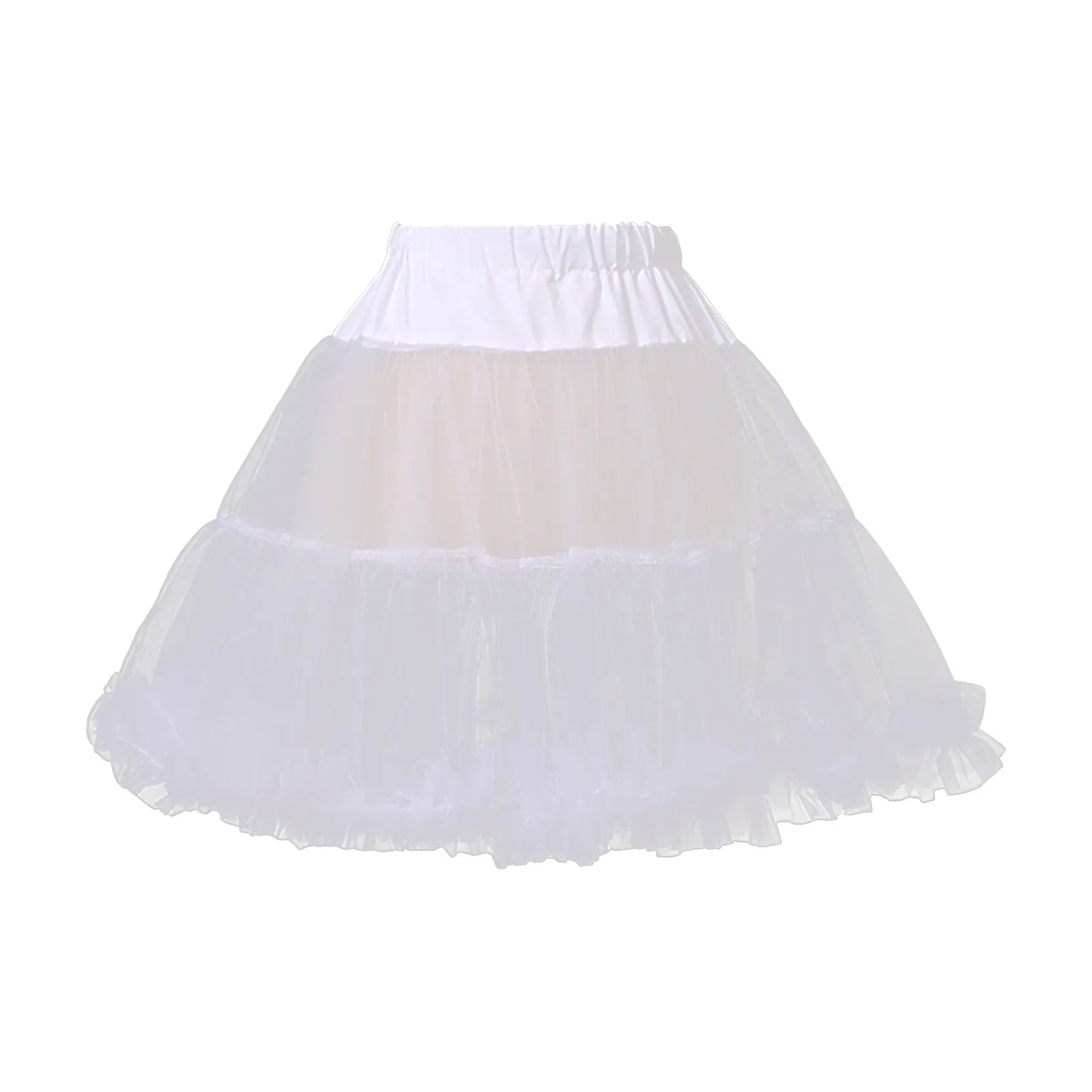 Women Flower Style Pink Lolita Petticoats Crinoline Inner Bustle Cosplay Tutu Puffy Cancan Skirt Under Wedding Dresses Crinolina