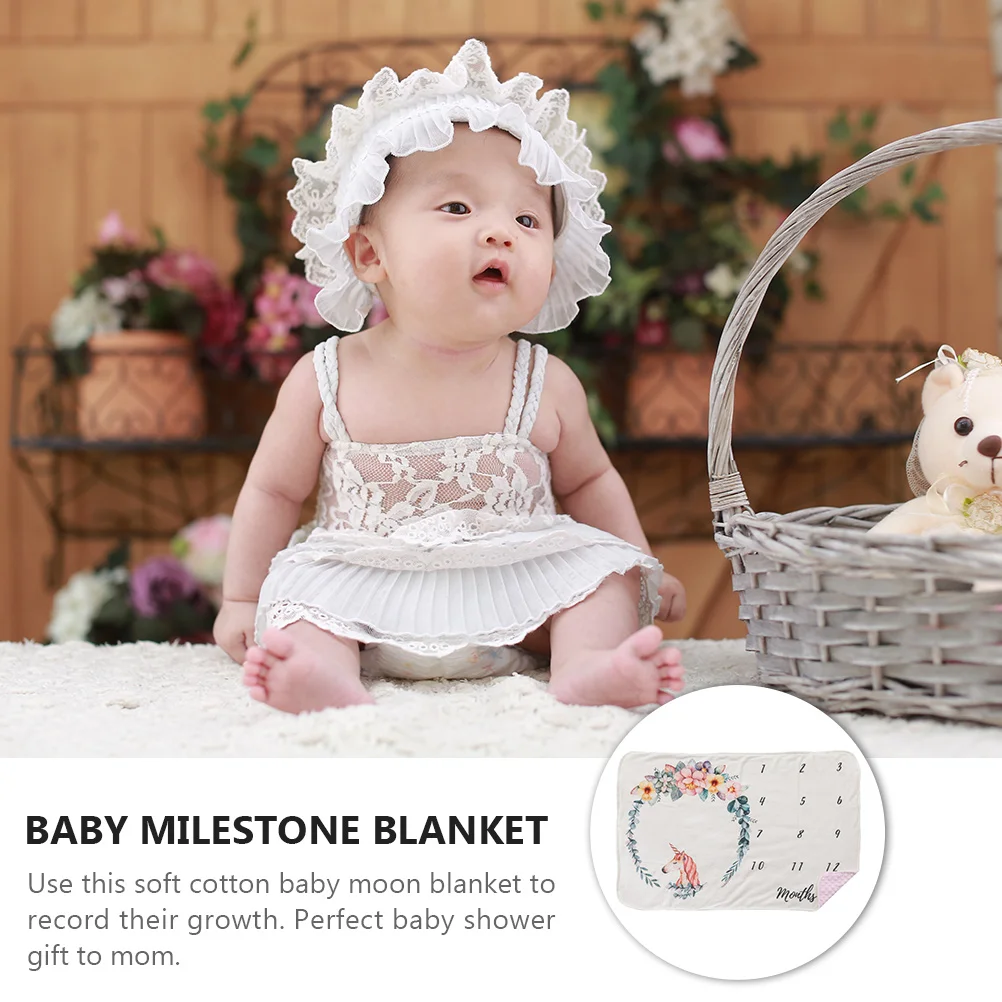 Growth Chart Blanket Chrismas Photography Baby Blankets Decorative Throw Cotton Monthly Newborn