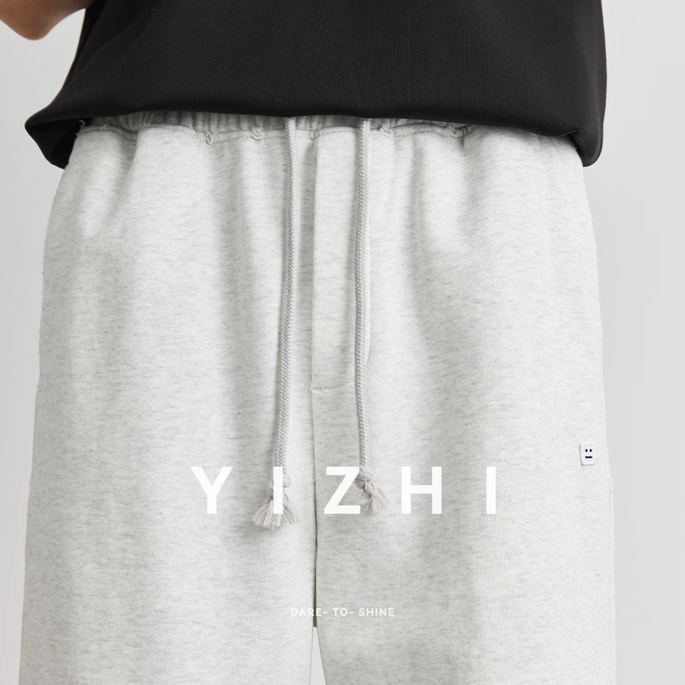 2025 Summer New Men's Knitted Shorts Solid Color Loose Sweatpants Cotton Five-point Outdoor Sports Fitness Casual Shorts