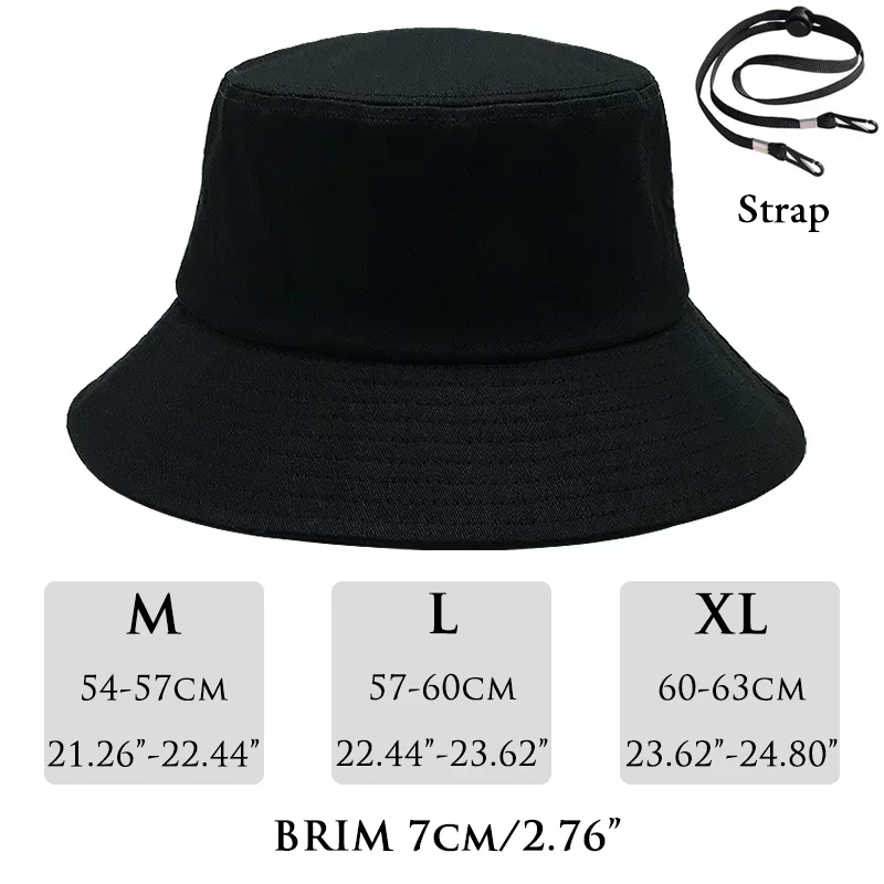 Big Head Plus Bucket Hat for Men 60-63cm Large Size Summer Fisherman Cap Cotton UPF50+ Outdoor Sun Hat Woman 54-57cm Panama