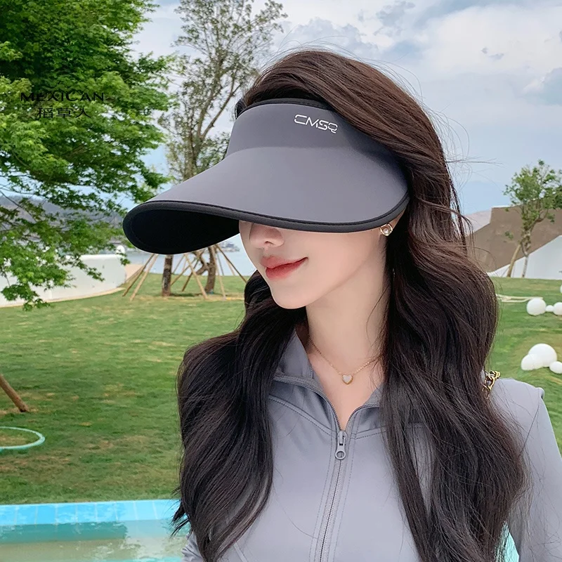

Women's Summer St Hat Large Brim Sunade Beach Sand Anti-UV Emp Top Hat Casual Sle Travel CapTeenage Younger Middle-aged