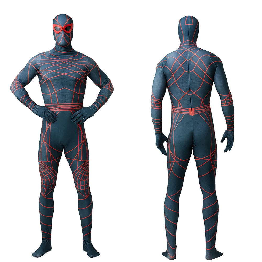 ديلوكس سبايدرمان مدام ويب زي Ezekiel Sims البدلة دنة ارتداءها خارقة زي الهالوين تأثيري الكبار الاطفال