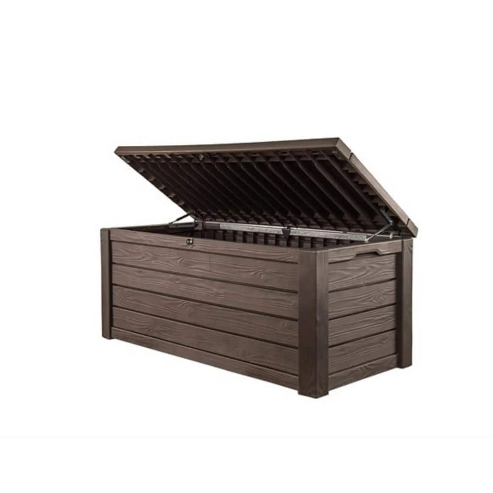 

US 150 Gal. Large Durable Resin Plastic Deck Box Outdoor Storage For Patio Lawn and Garden, Brown