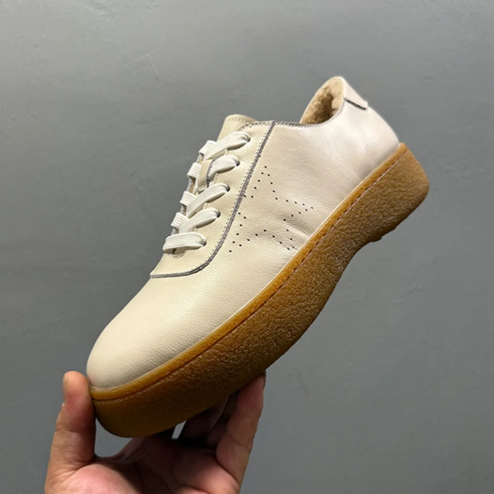 أحذية QHCCID الشتوية الجديدة للرجال من الصوف كاجوال - اتجاه عصري، تصميم نعل سميك، متينة، فرو سميك، أحذية دافئة #6