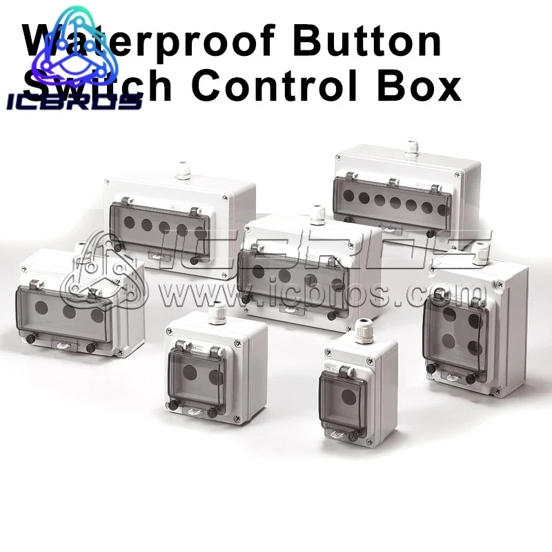 Outdoor Waterproof Button Control Switch Box Waterproof Emergency Stop Start Indication Lamp Self Recovery Switch Junction Box