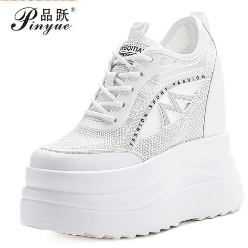 

13cm Chunky Sneakers For Women Comfortable Women Casual Shoes Lightweight Walking Shoes Comfy Breathable mesh shoes 33-40