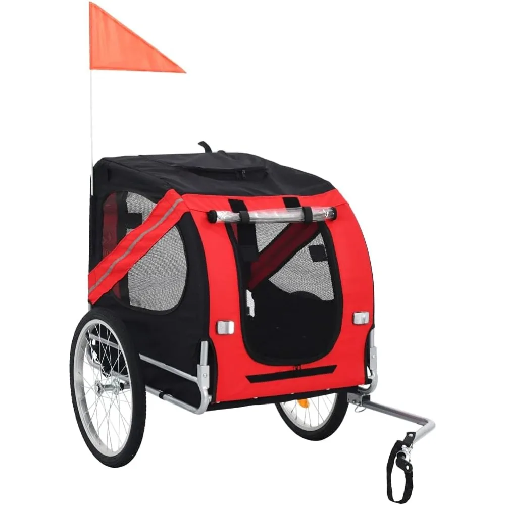 

Dog Bike Trailer Red and Black,Pet Strollers-24.2lbs