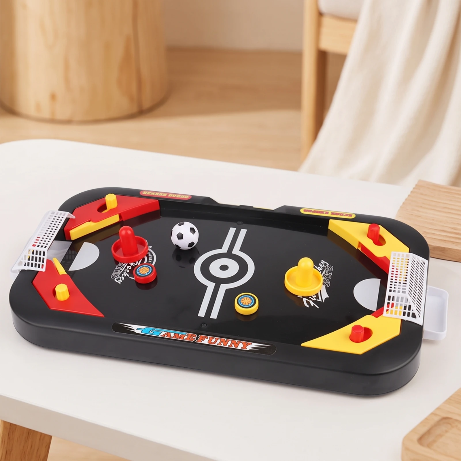 Tabletop Soccer Game Compact Tabletop Hockey Game Toy Screen-Unrestricted Child-Safe for Children, Indoor Play