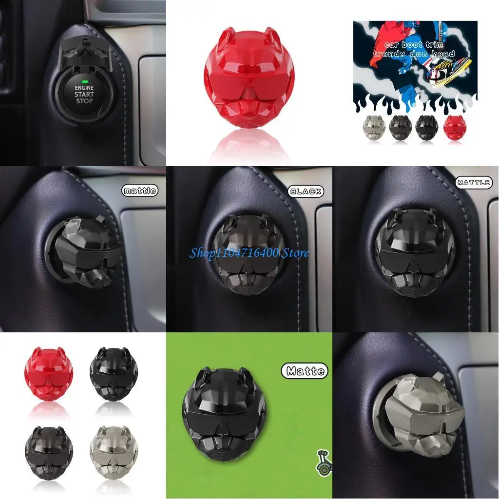 y1gd Dog Engine Ignition Start Stop Push Button Switch Button Cover Trim