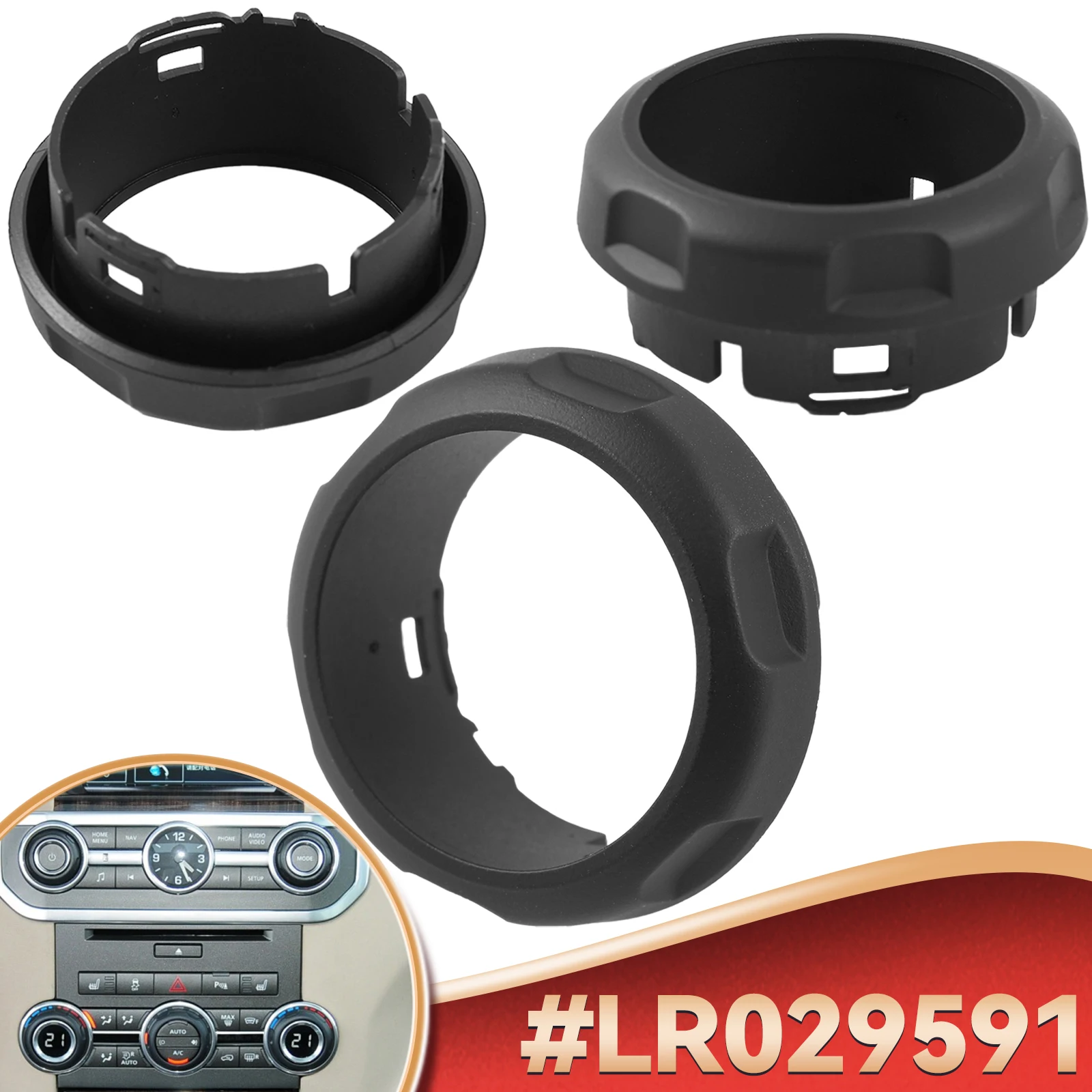 

3PCS Car Console Air Conditioning Control Knob Fit For Land Rover Range Rover Sport 06-13 Discovery 4 09-16 Accessory And Parts