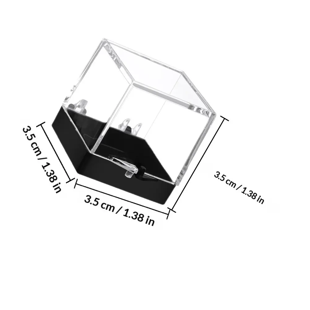 2Pcs Premium Clear Acrylic Specimen Display Box Black Base for Mineral Specimens Rocks Crystals Gemstones Collection Storage
