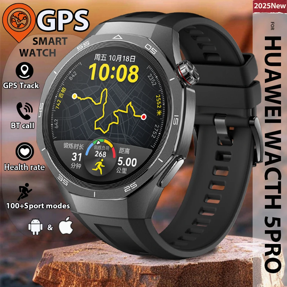 

2025 New Watch GT5 Pro Smart Watch 1.52“ AMOLED Screen NFC GPS Tracker BT Call Health Waterproof Smartwatch Men Women For Huawei