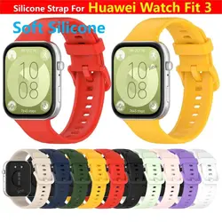 Silicone Strap For Huawei Watch Fit 3 Smart Watch Replacement Wristband Sport Bracelet Wrist Band Fit3 Accessories Belt Case