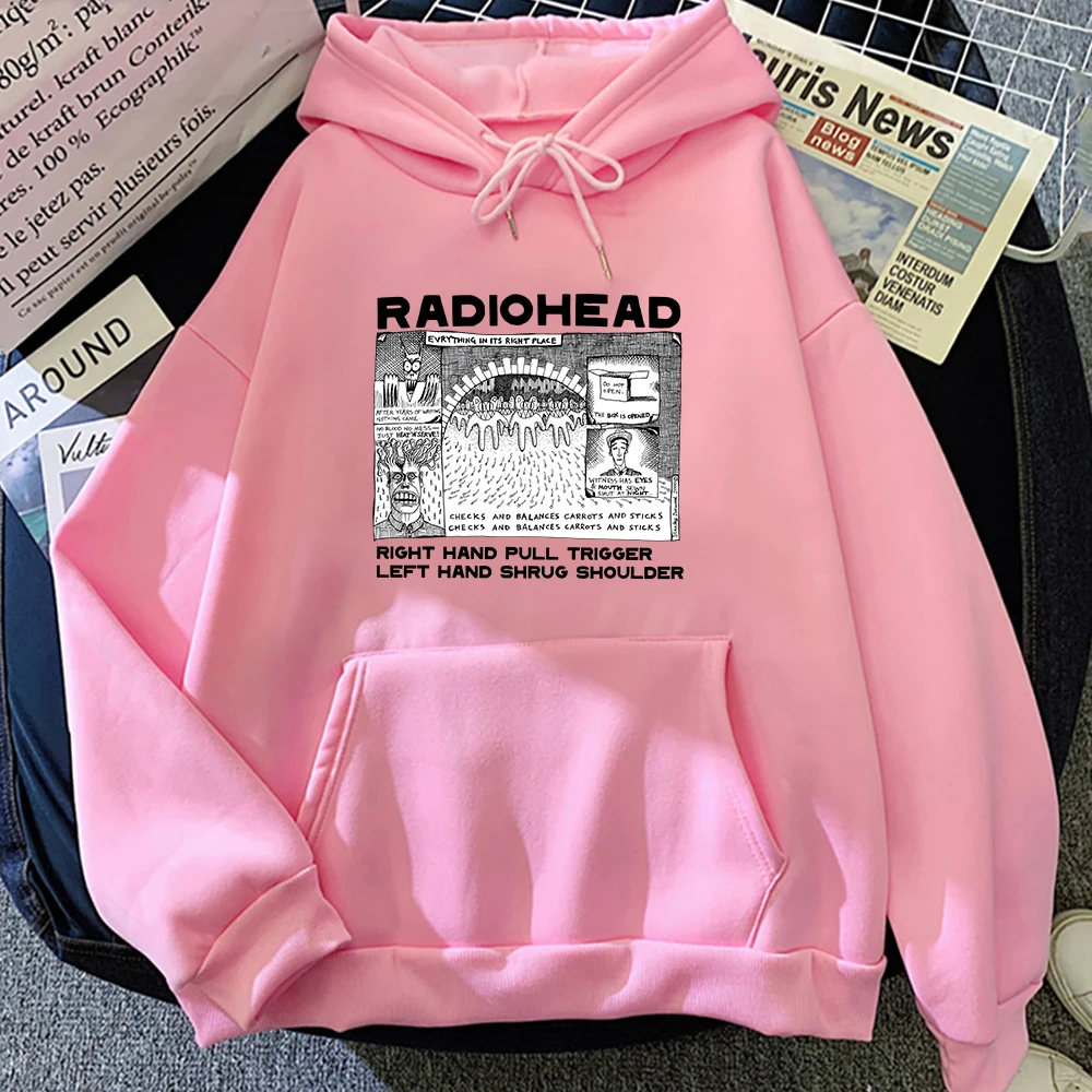 Fashion Radiohead Hoodie for Men/Women Rock Band Music Fans Sweatshirts Oversized Graphic Clothes Harajuku Couple Sweatshirt Man