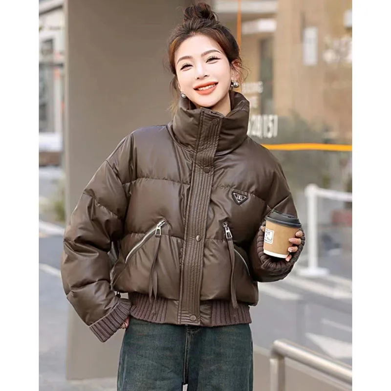 2024 Autumn Winter New Women Jacket Fashion Short Down Cotton Jacket Warm Bread Cotton Clothes Female Casual Parkas Outwear