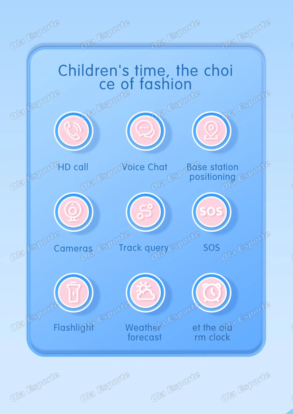 Children's Smartwatch Boy and Girl HD Call LED Flashlight SOS LBS Location Waterproof GPS Alarm Clock Step Count Smart Watch H10