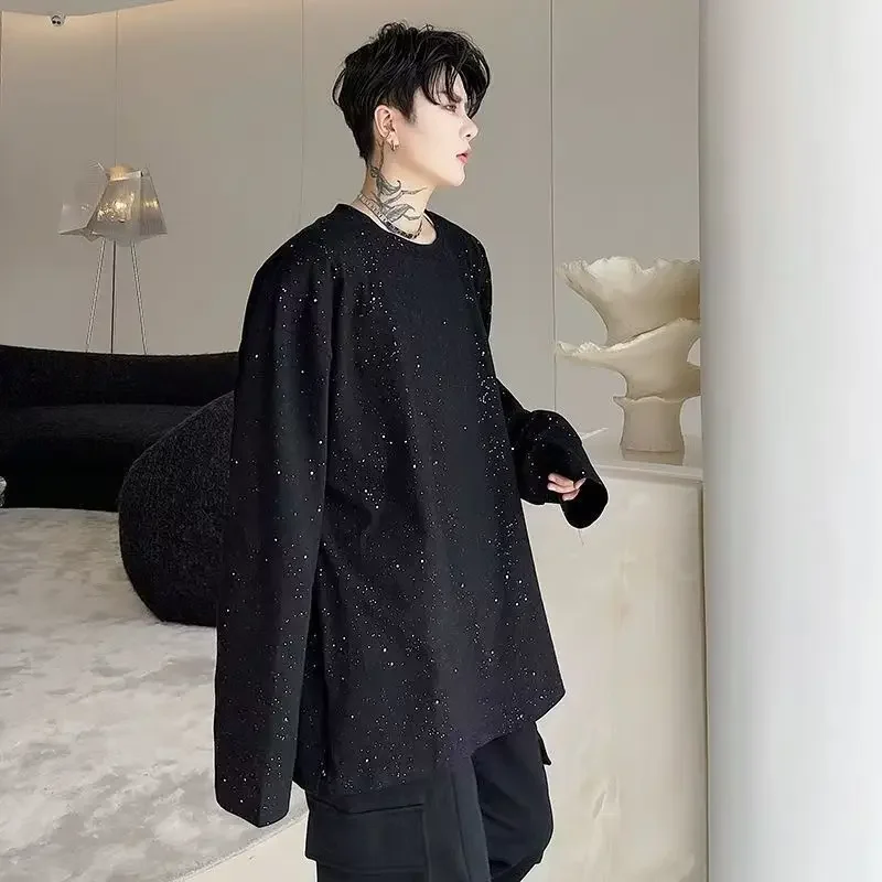 

Fashion Black Baggy Male Pullover High Brand Sweatshirt 90s Vintage Trends 2025 Tshirt Xxl Streetwear Aesthetic Men's T-shirts