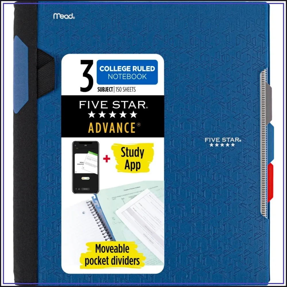 Spiral Notebook 3 Subject, College Ruled, 150 Sheets, 8.5x11