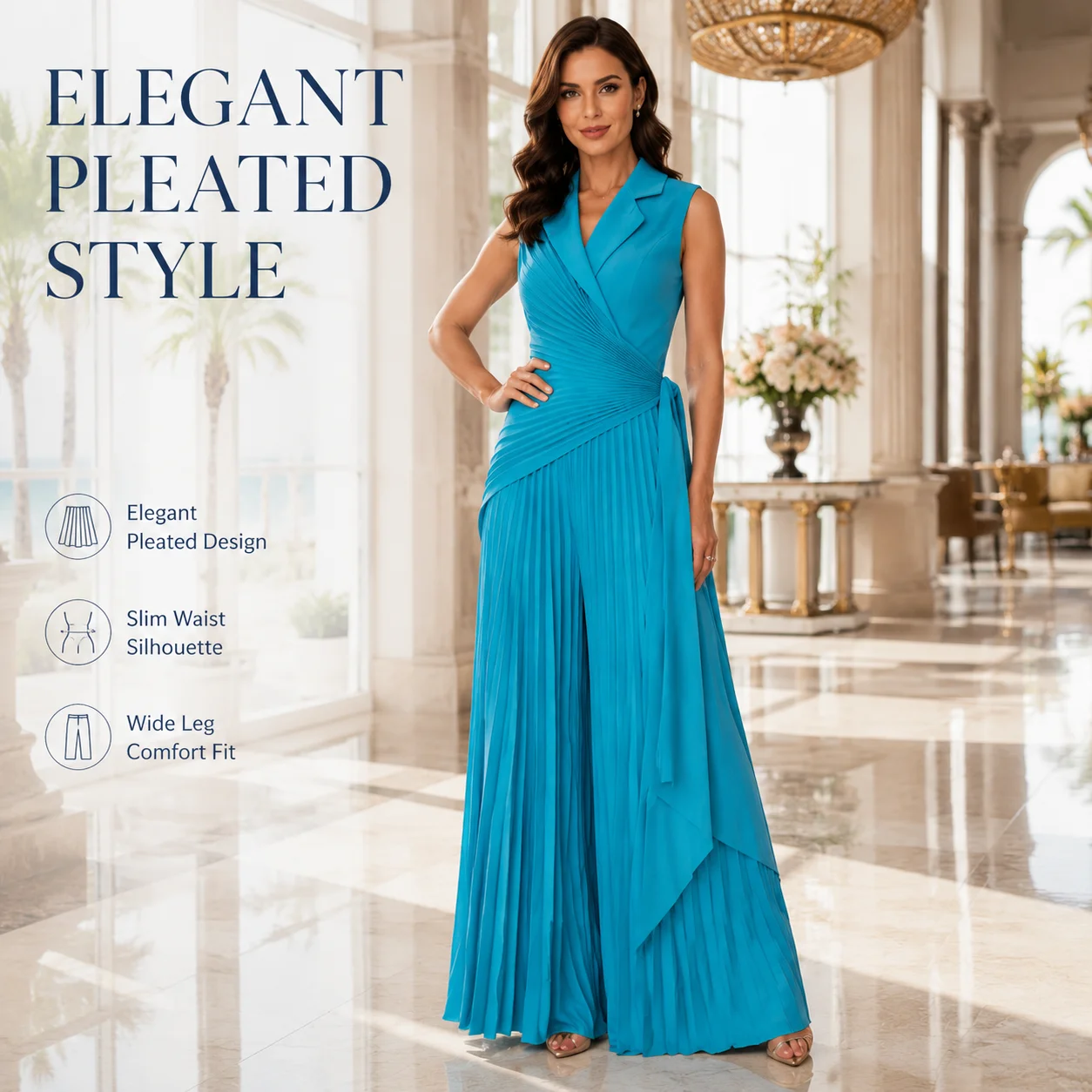 women-elegant-pleated-wide-leg-jumpsuit-sleeveless-lapel-collar-twist-waist-romper-summer-wedding-guest-formal-party-outfit