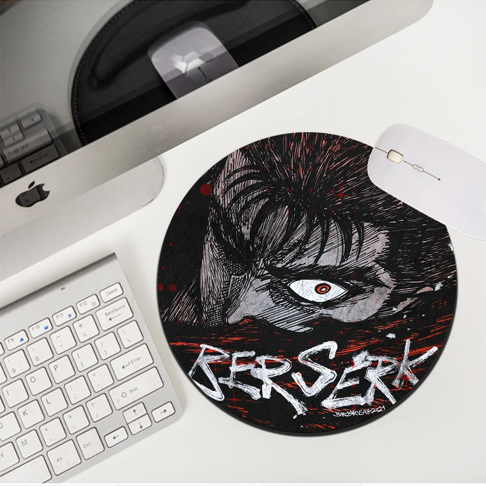 

Anime Mouse Pads Gamer Berserk Mouse Pad Small Round Non-slip Mouse Mats Gaming Accessories Pad on The Table for Computer Desks