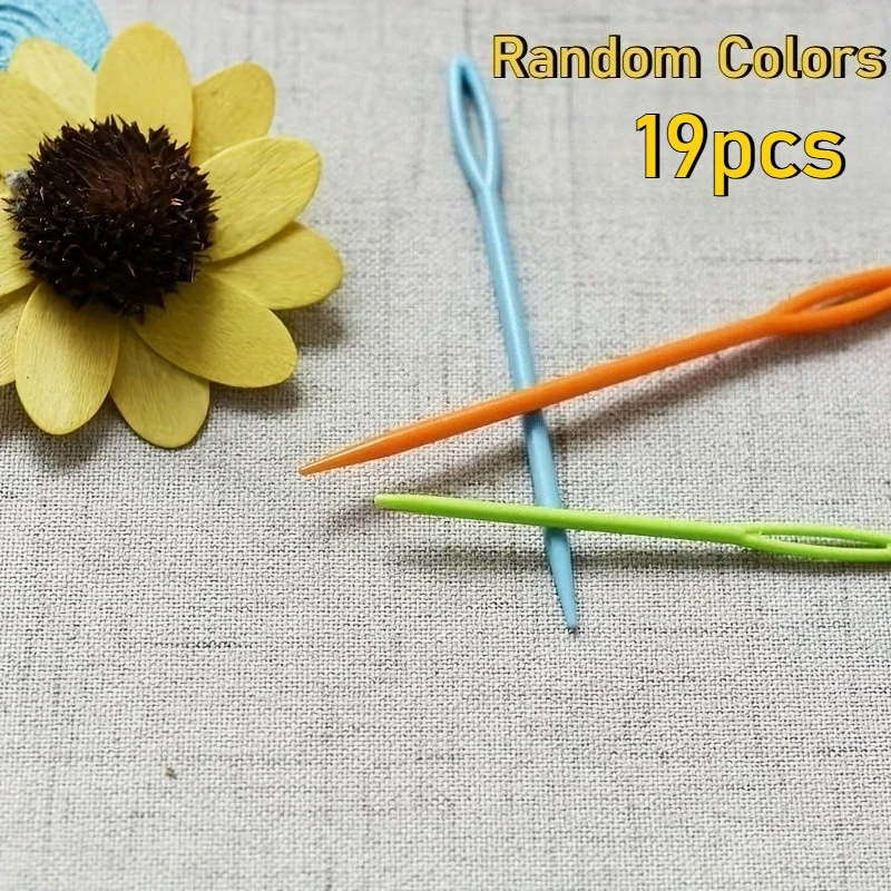 19pcs Creative Hair Braiding Tools, Colorful Threaded Hair Pins with Needle Design for Easy and Fast Hairstyling - Random Colors