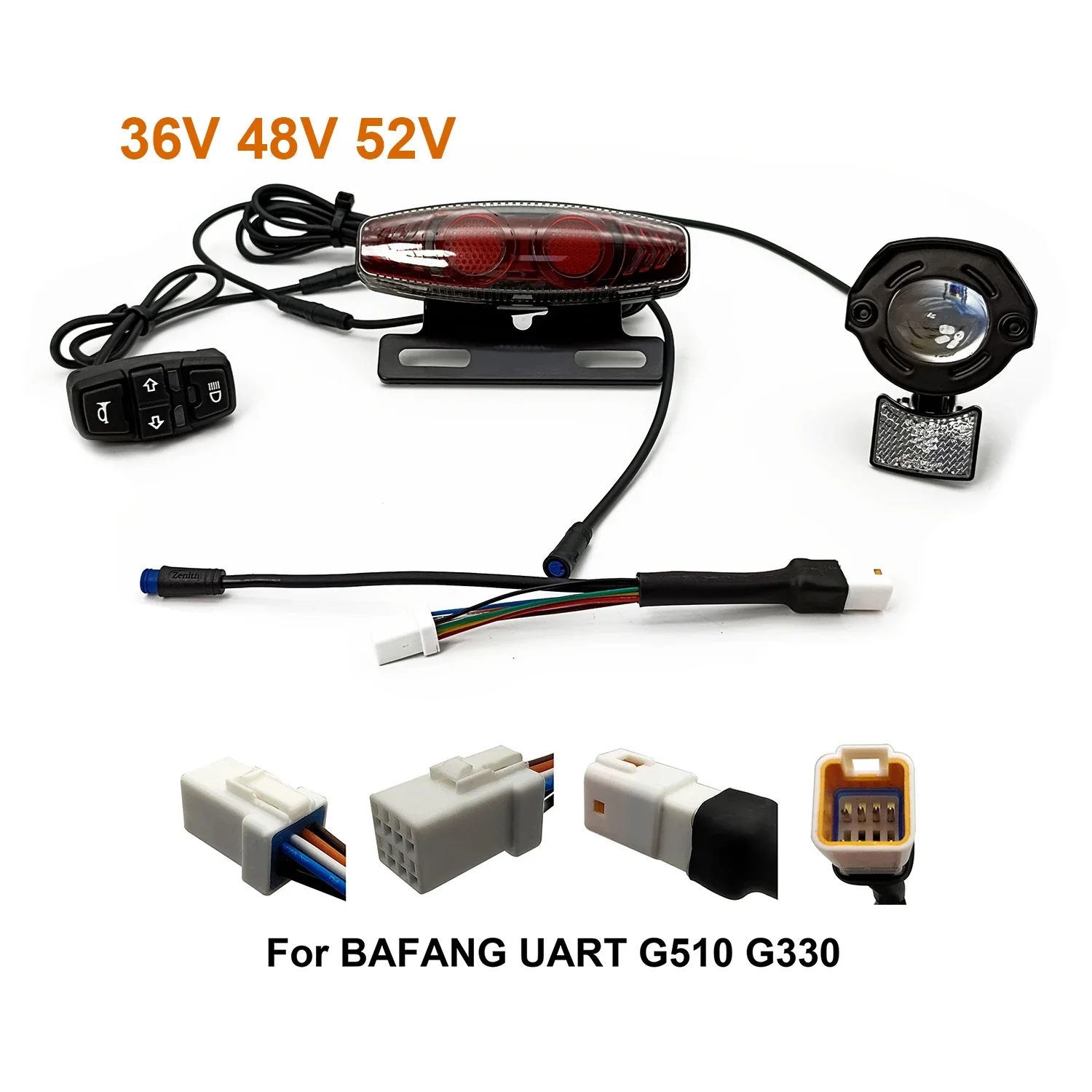 EBKE-Universal Electric Bicycle Ebike Light Kit, 24V, 36V, 48V, 60V, BAFANG, JULET, Steering Brake Light