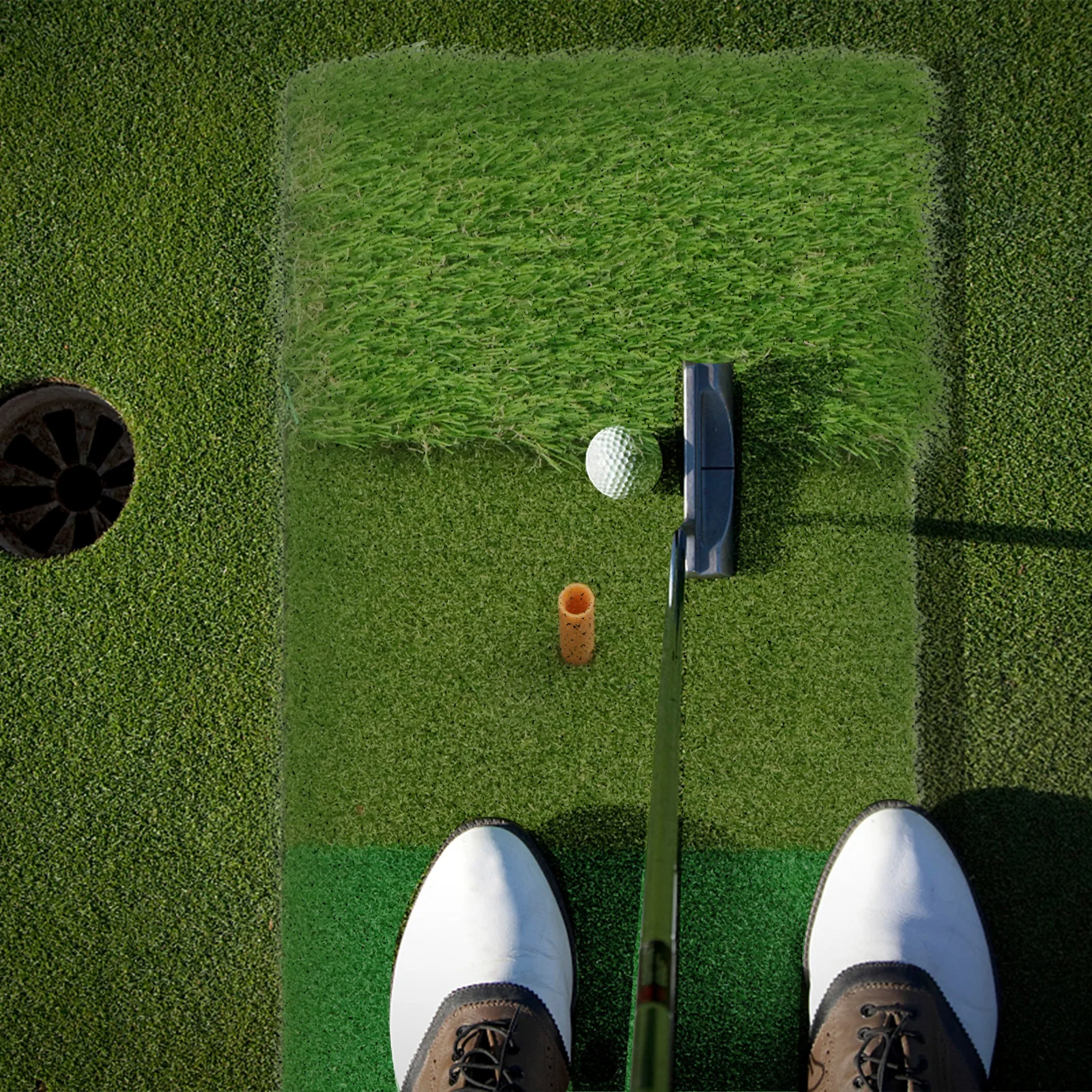 Portable Golf Hitting Mat 30x60cm Realistic Grass Surface Short Fairway Long Rough Perfect for Indoor Outdoor Training Aids