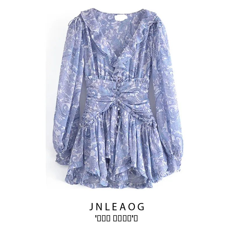 E Vestido Vintage con Diseño Floral y Cinturón en la Cintura, Corte Recto, Fibra de Poliéster, Manga Larga, Ajustado, ...