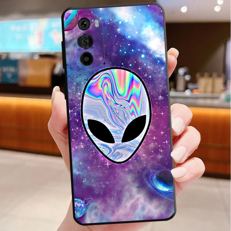

Phone Case For Motorola Edge 50 40 Pro 60 50 40 30 Ultra Neo Fusion Moto G85 G72 G53 G54 G84 G13 G32 Cartoon alien space UFO