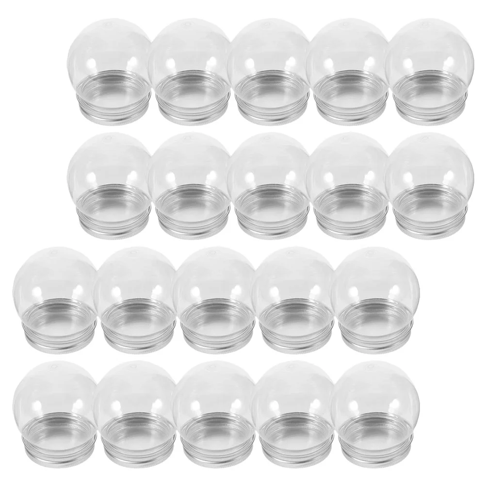 20 Pcs Candy Bottle Snow Globes for Adults Unique Plastic Christmas Tree Decorations Filler DIY Water Props Empty