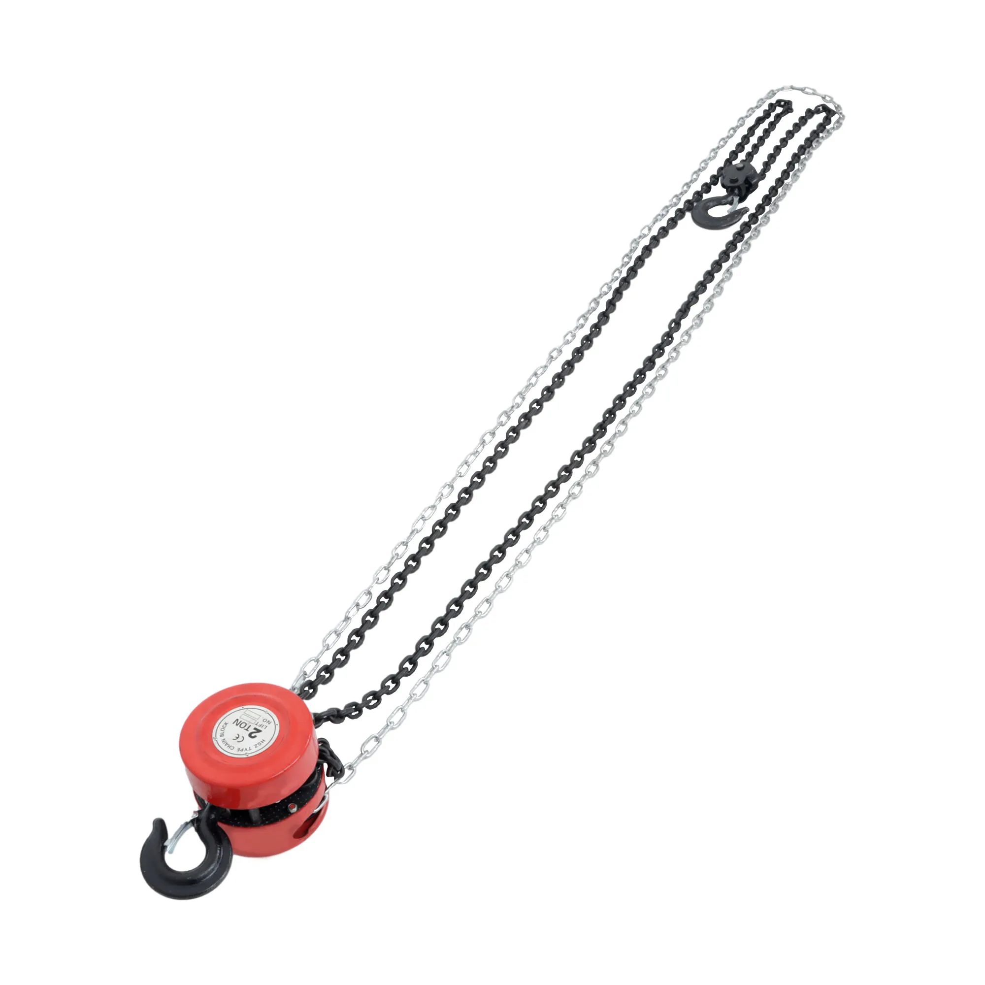 Chain Hoist Chain Block 4400lbs Capacity 8 Feet Lift Steel Construction Red