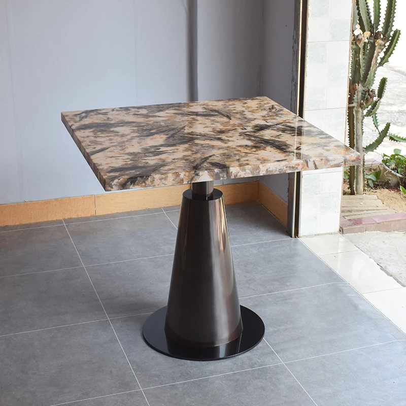 Light luxury marble table Hotel restaurant Western restaurant Theme restaurant Center Negotiation