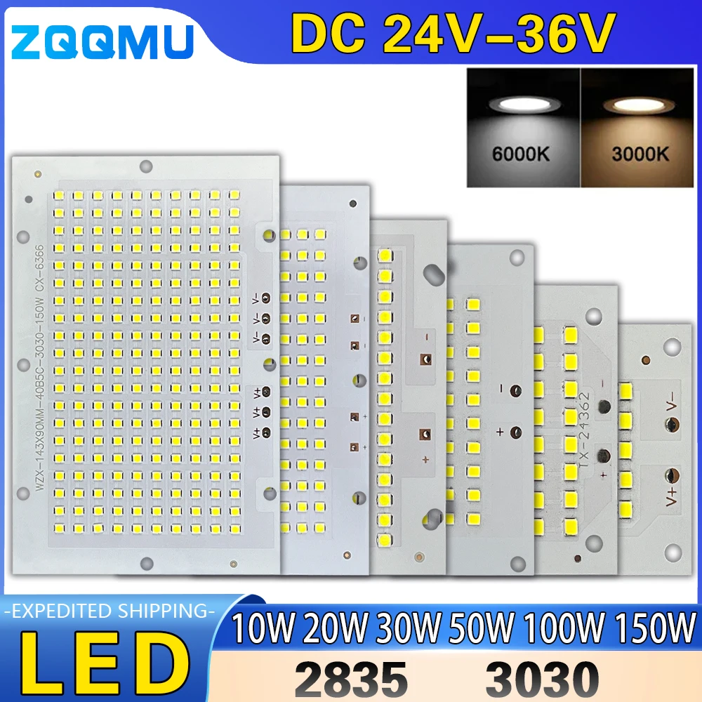 led aluminio placa projector pcb projector pcb board lampada smd2835 10w 20w 30w 50w 100w 150w 1pc 01