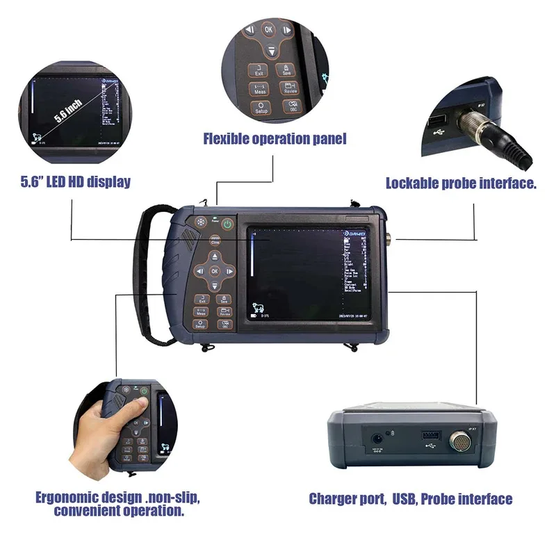 

Portable Veterinary Ultrasound Scanner, Vet Pregnancy Check Handheld Ultra Machine, for Pig Sheep Cow Horse Dog Cat Use