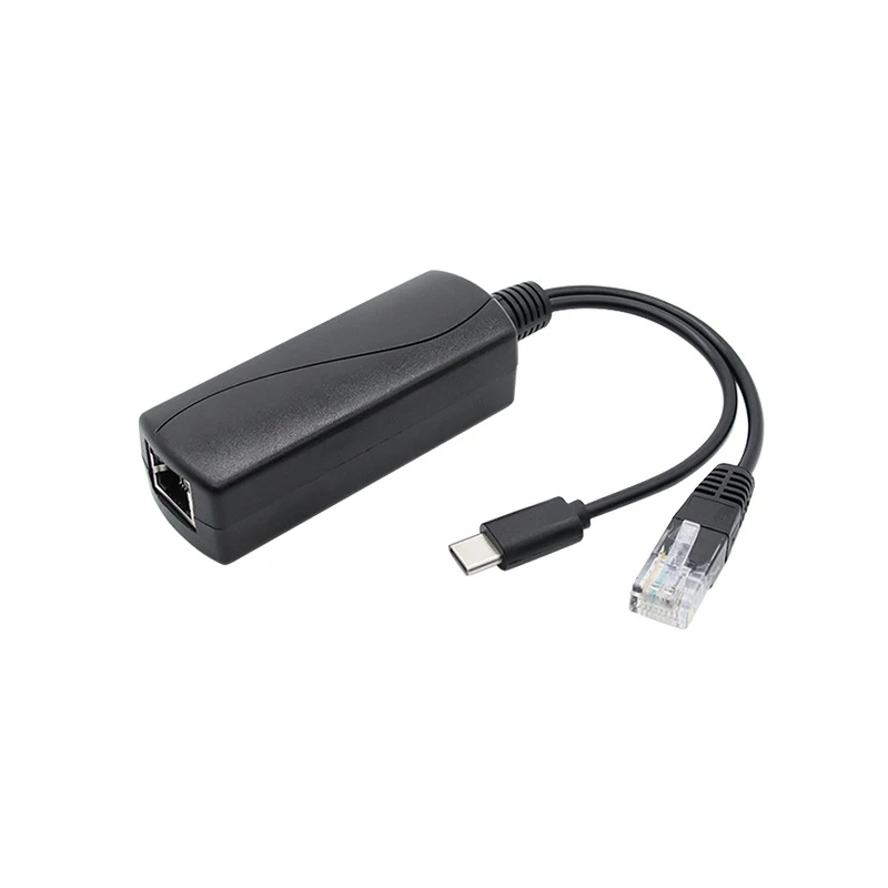 48V To 5V/12V PoE Splitter 5v POE Micro USB tpye-C DC Power Supply Over Ethernet Active POE Splitter tpye-C For Raspberry Pi