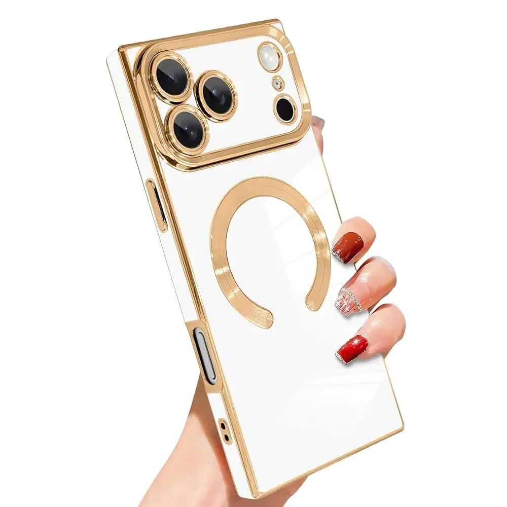 

Case for iPhone 17 Cute Plating Case[Compatible with Magsafe] for Women Girls Soft TPU Shockproof Camera Protection Electrop