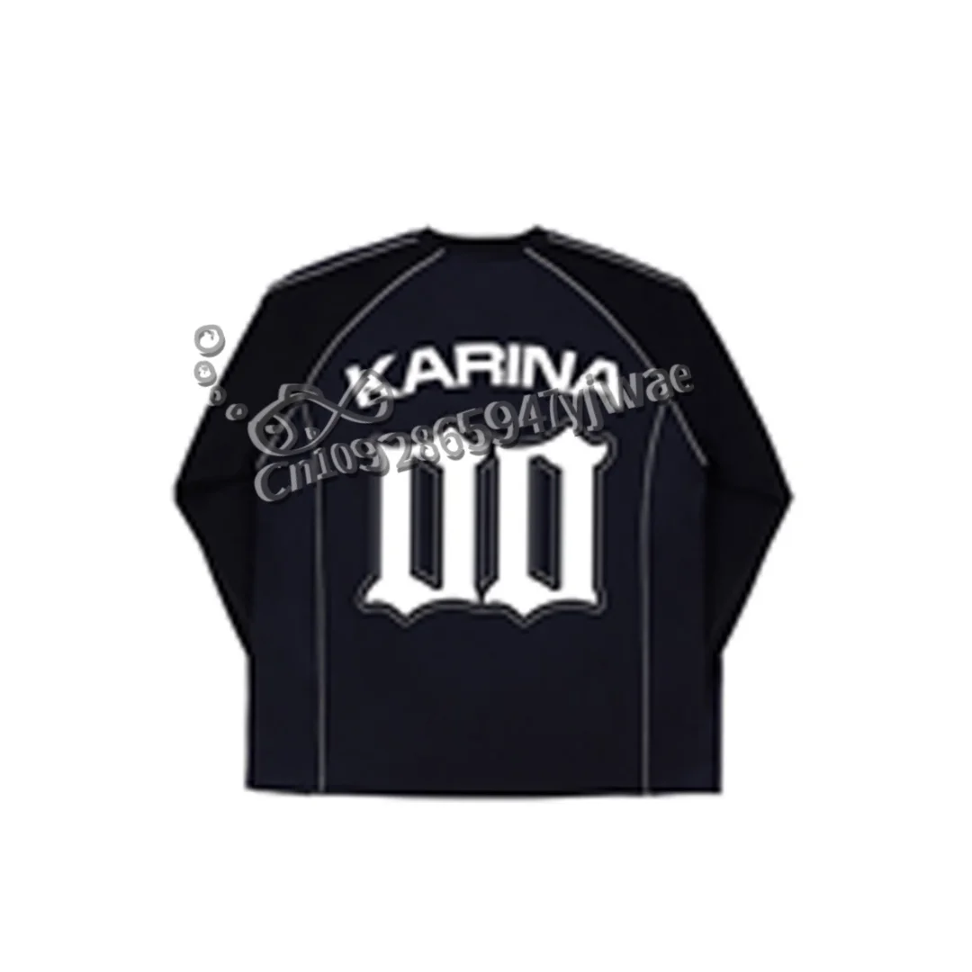 Autumn LIVE TOUR -SYNK JERSEY NINGNING GISELL, amerikanische Streetwear, Oversize-T-Shirt mit langen Ärmeln, limitierte Auflage, Damen- und Herrenbekleidung. – Detail 3