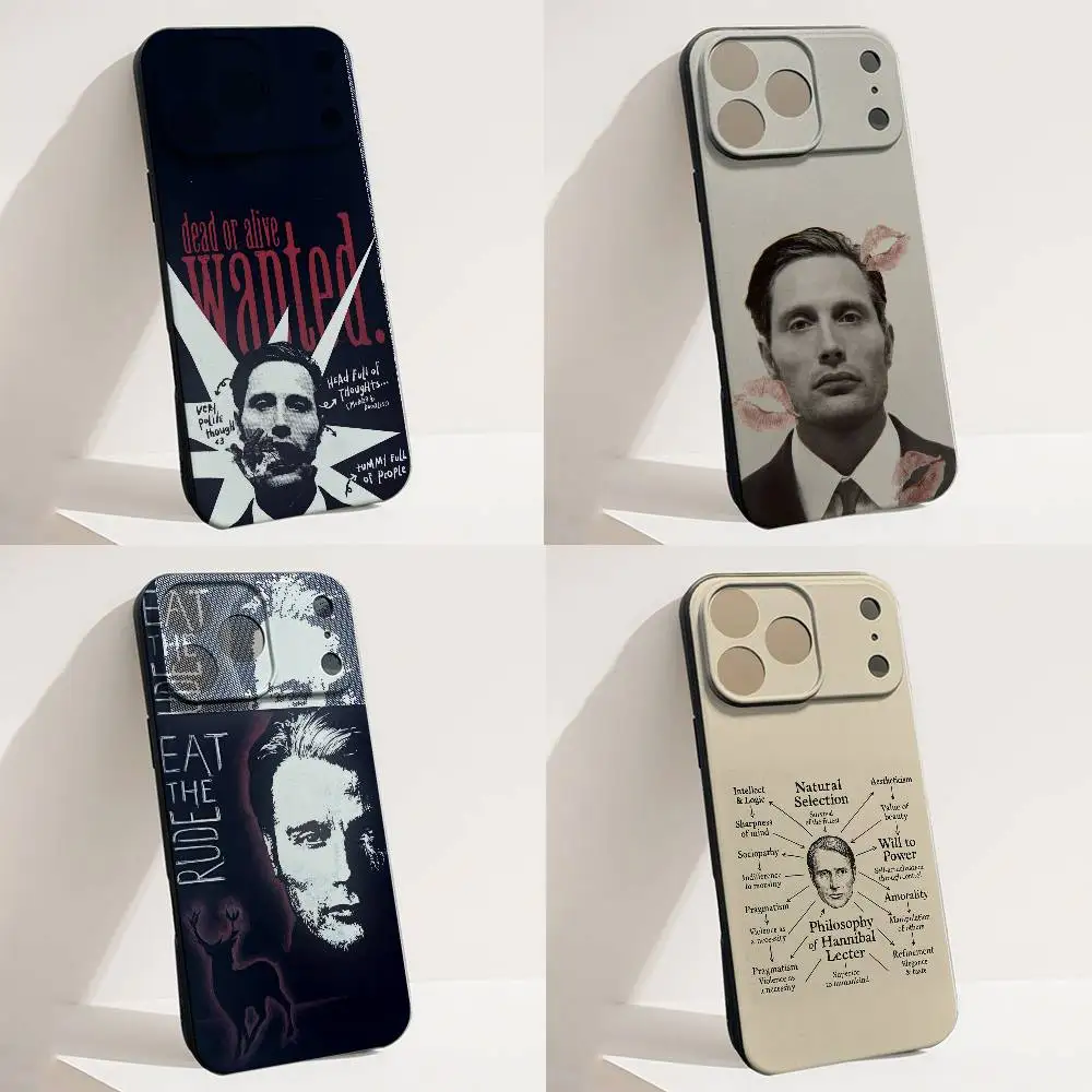 

H-Hannibal L-Lecter Phone Case For iPhone 17,16,15,14,13,12,11,X,XS,8,7,Pro,Max,Plus,E,SE4,Air,Mini Black Funda Shell