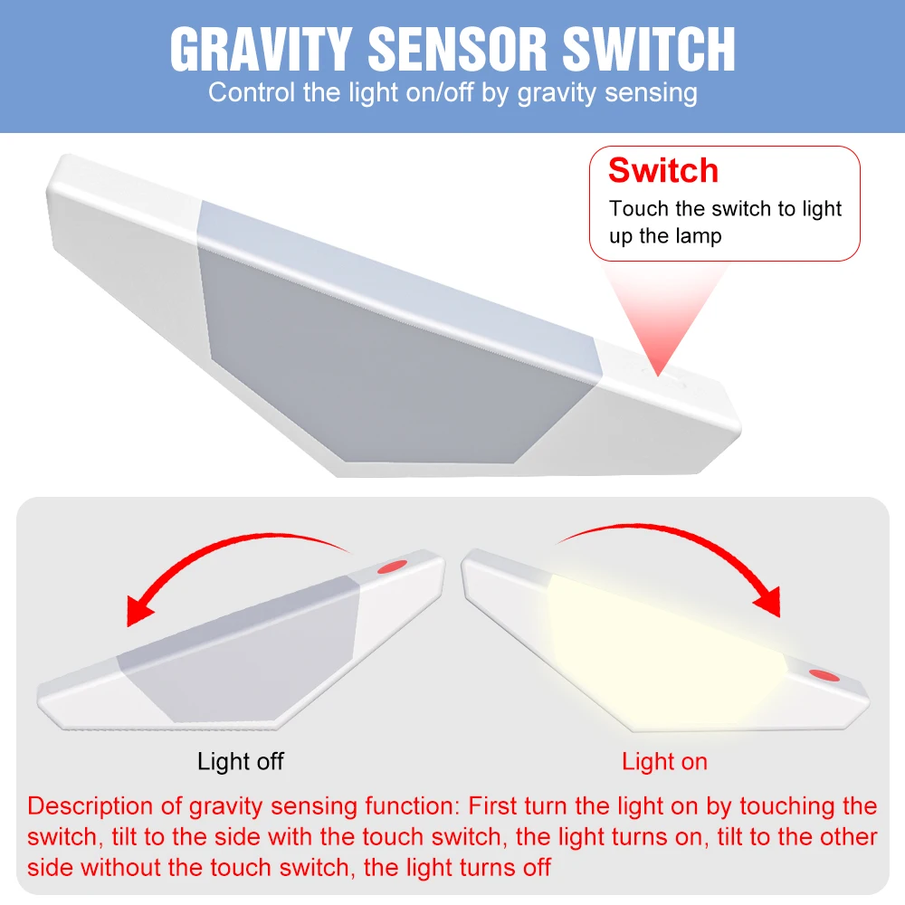 Lampu Malam LED 5V Lampu Baca Dapat Diredupkan USB Lampu Meja Samping Tempat Tidur Lampu LED Baru Lampu Meja Kamar Tidur Lampu Sensor Gravitasi